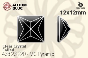 Preciosa プレシオサ MC マシーンカットPyramid ラインストーン (438 23 220) 12x12mm - クリスタル 裏面Dura™フォイル