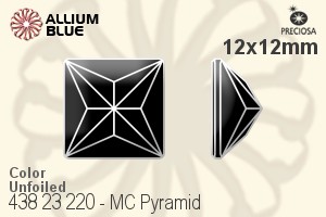 Preciosa プレシオサ MC マシーンカットPyramid ラインストーン (438 23 220) 12x12mm - カラー 裏面にホイル無し