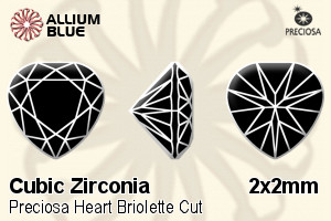 プレシオサ Heart (HBC) 2x2mm - キュービックジルコニア