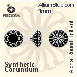 プレシオサ Alpha ラウンド Brilliant (RDC) 1mm - Synthetic Corundum