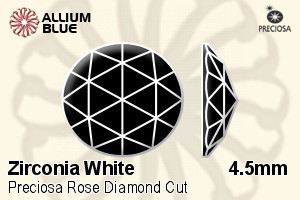 プレシオサ Rose Diamond Cut (RODC) 4.50mm - Zirconia White