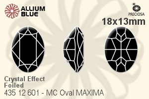 Preciosa プレシオサ MC マシーンカットOval MAXIMA マキシマ ファンシーストーン (435 12 601) 18x13mm - クリスタル エフェクト 裏面Dura™フォイル