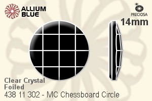 Preciosa プレシオサ MC マシーンカットChessboard Circle ラインストーン (438 11 302) 14mm - クリスタル 裏面Dura™フォイル