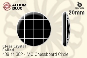 Preciosa プレシオサ MC マシーンカットChessboard Circle ラインストーン (438 11 302) 20mm - クリスタル 裏面Dura™フォイル