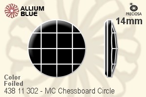 Preciosa プレシオサ MC マシーンカットChessboard Circle ラインストーン (438 11 302) 14mm - カラー 裏面Dura™フォイル