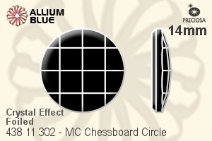 Preciosa プレシオサ MC マシーンカットChessboard Circle ラインストーン (438 11 302) 14mm - クリスタル エフェクト 裏面Dura™フォイル