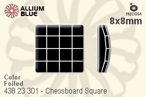 Preciosa プレシオサ MC マシーンカットChessboard Square ラインストーン (438 23 301) 8x8mm - カラー 裏面Dura™フォイル