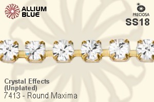 Preciosa Round Maxima Cupchain (7413 3004), Unplated Raw Brass, With Stones in SS18 - Crystal Effects