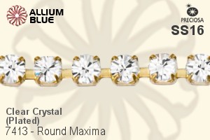 Preciosa Round Maxima Cupchain (7413 0047), Plated, With Stones in SS16 - Clear Crystal