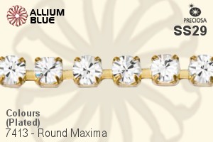 Preciosa Round Maxima Cupchain (7413 0028), Plated, With Stones in SS29 - Colours