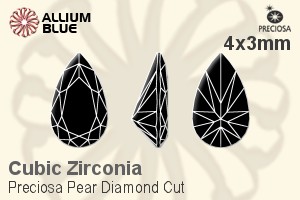 プレシオサ Pear Diamond (PDC) 4x3mm - キュービックジルコニア