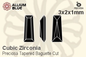 プレシオサ Tapered Baguette (TBC) 3x2x1mm - キュービックジルコニア