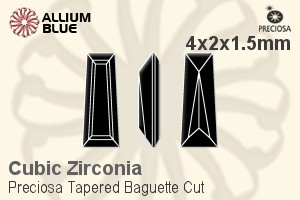 プレシオサ Tapered Baguette (TBC) 4x2x1.5mm - キュービックジルコニア