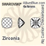 スワロフスキー Zirconia Antique Cushion Checkerboard カット (SGACCC) 5x5mm - Zirconia