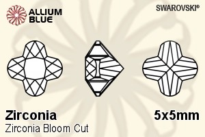 スワロフスキー Zirconia Bloom カット (SGBLMC) 5x5mm - Zirconia