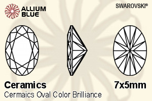 スワロフスキー セラミックス Oval カラー Brilliance カット (SGCOVCBC) 7x5mm - セラミックス