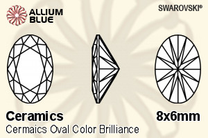 スワロフスキー セラミックス Oval カラー Brilliance カット (SGCOVCBC) 8x6mm - セラミックス