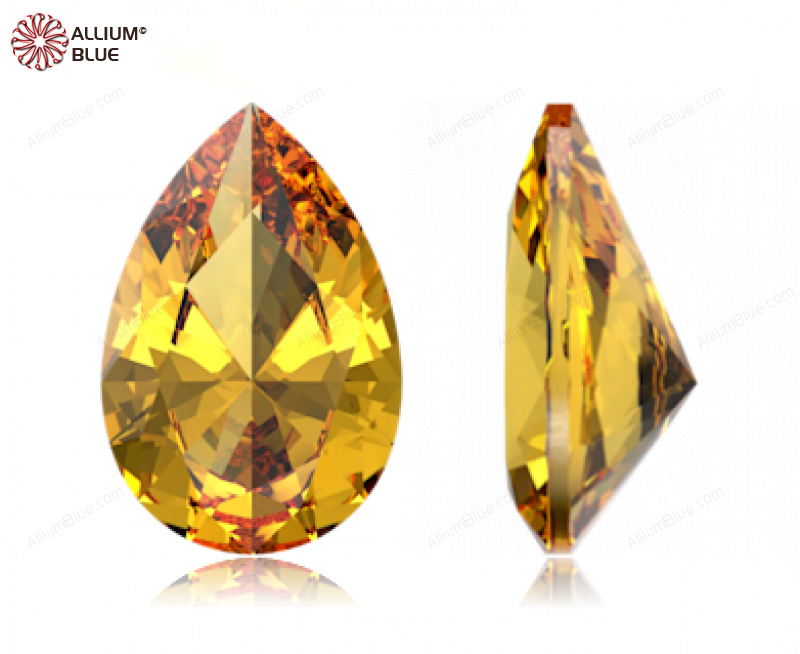 SWAROVSKI GEMS Swarovski Ceramics Pear Colored Brilliance Sunrise Yellow 8.00x5.00MM normal +/- FQ 0.040