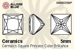 スワロフスキー セラミックス Square Princess カラー Brilliance カット (SGCSQPCBC) 5mm - セラミックス