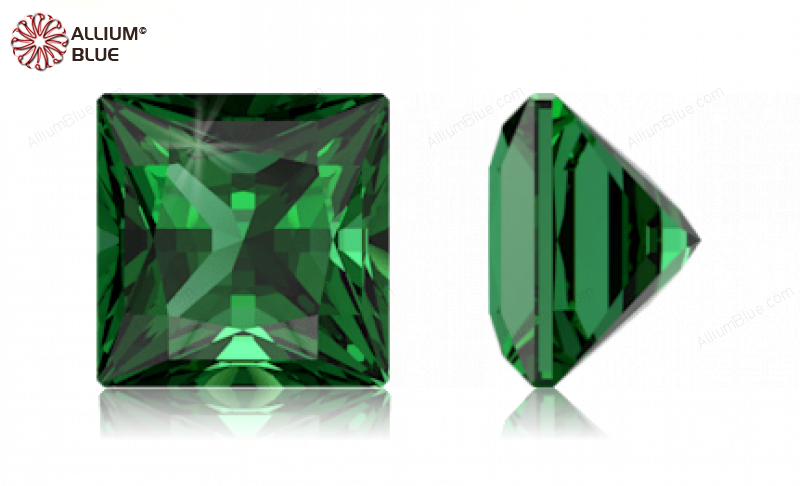 SWAROVSKI GEMS Swarovski Ceramics Square Princess PB Emerald Green 2.50MM normal +/- FQ 0.200