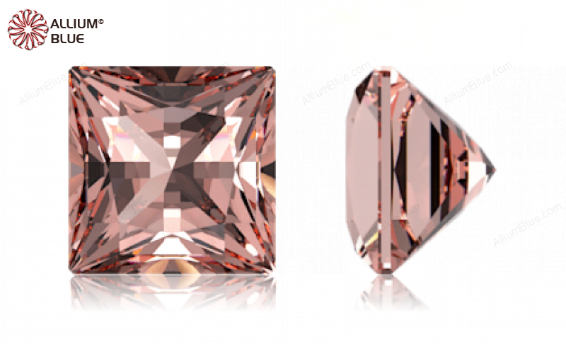 SWAROVSKI GEMS Swarovski Ceramics Square Princess PB Dusty Morganite 2.50MM normal +/- FQ 0.200