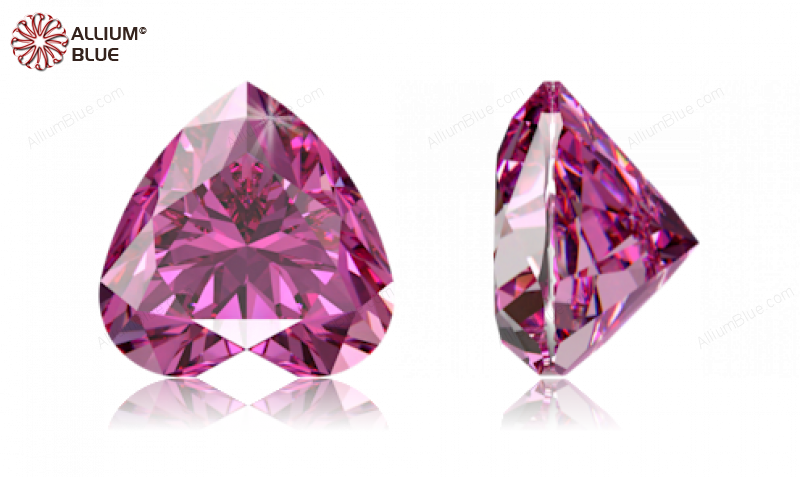 SWAROVSKI GEMS Cubic Zirconia Heart Brilliant Rubellite 6.00x6.00MM normal +/- FQ 0.060