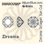 スワロフスキー Zirconia Octagon Sun カット (SGOSUN) 6x6mm - Zirconia