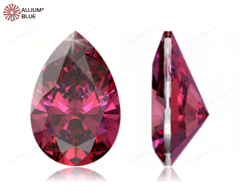 SWAROVSKI GEMS Cubic Zirconia Pear Pure Brilliance Red Dark 6.00x4.00MM normal +/- FQ 0.070