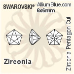 スワロフスキー Zirconia Pentagon Star カット (SGPTGC) 3x3mm - Zirconia