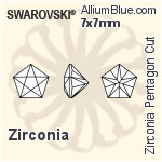 スワロフスキー Zirconia Pentagon Star カット (SGPTGC) 4x4mm - Zirconia