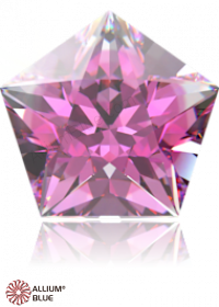 SWAROVSKI GEMS Cubic Zirconia Pentagon Star Rubellite-White (VB) 6.00x6.00MM normal +/- FQ 0.060