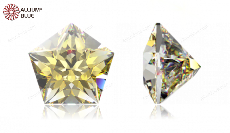 SWAROVSKI GEMS Cubic Zirconia Pentagon Star Yell.Lem-Wh. (VB) 5.00x5.00MM normal +/- FQ 0.080