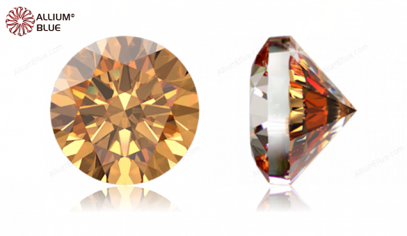 SWAROVSKI GEMS Cubic Zirconia Round Pure Brilliance Amber 4.00MM normal +/- FQ 0.080