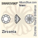 スワロフスキー Zirconia ラウンド Pure Brilliance カット (SGRPBC) 1mm - Zirconia