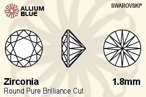 スワロフスキー Zirconia ラウンド Pure Brilliance カット (SGRPBC) 1.8mm - Zirconia