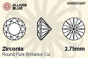 スワロフスキー Zirconia ラウンド Pure Brilliance カット (SGRPBC) 2.75mm - Zirconia