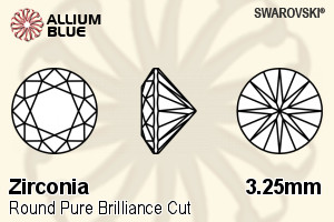 スワロフスキー Zirconia ラウンド Pure Brilliance カット (SGRPBC) 3.25mm - Zirconia