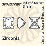 スワロフスキー Zirconia Square Princess Pure Brilliance カット (SGSPPBC) 4mm - Zirconia