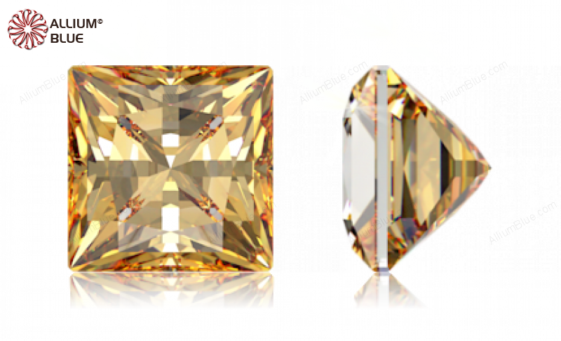 SWAROVSKI GEMS Cubic Zirconia Square Princess PB Fancy Yellow 4.00MM normal +/- FQ 0.080