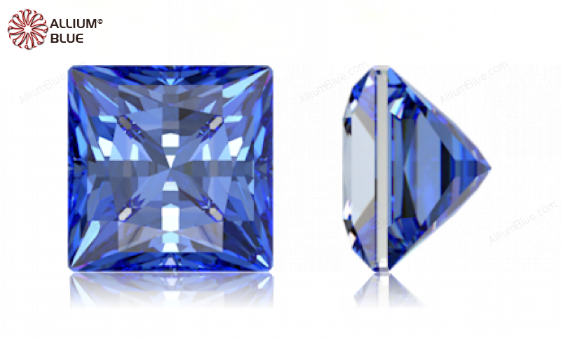 SWAROVSKI GEMS Cubic Zirconia Square Princess PB Fancy Blue 2.50MM normal +/- FQ 0.200