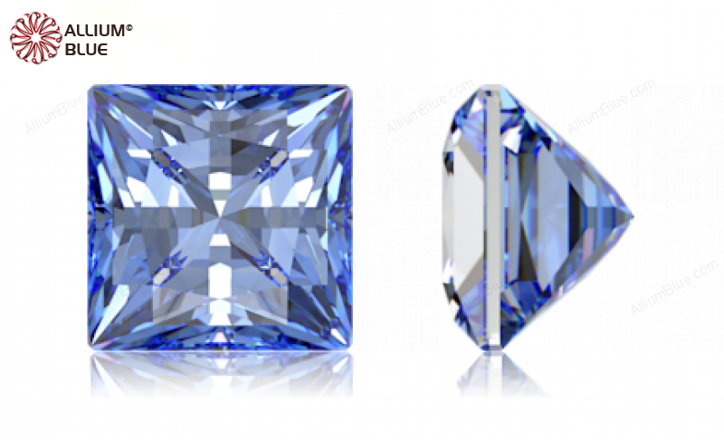 SWAROVSKI GEMS Cubic Zirconia Square Princess PB Fancy Light Blue 4.00MM normal +/- FQ 0.080