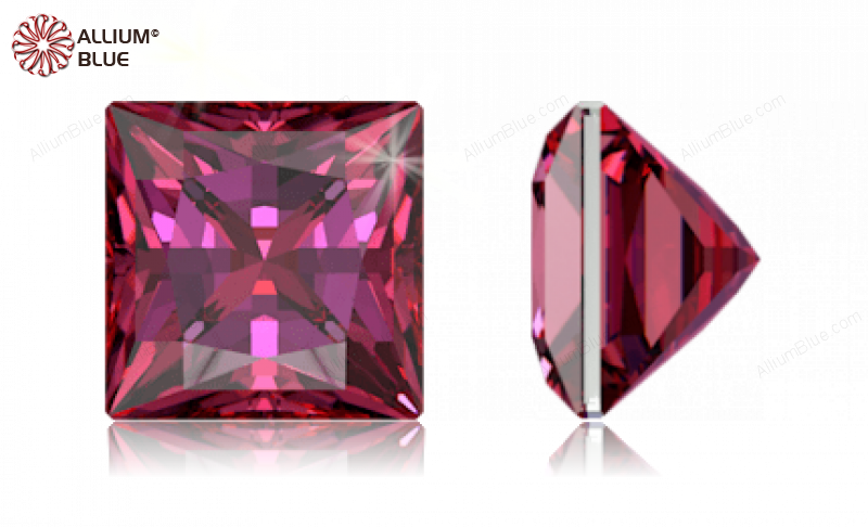 SWAROVSKI GEMS Cubic Zirconia Square Princess PB Red Dark 7.00MM normal +/- FQ 0.035