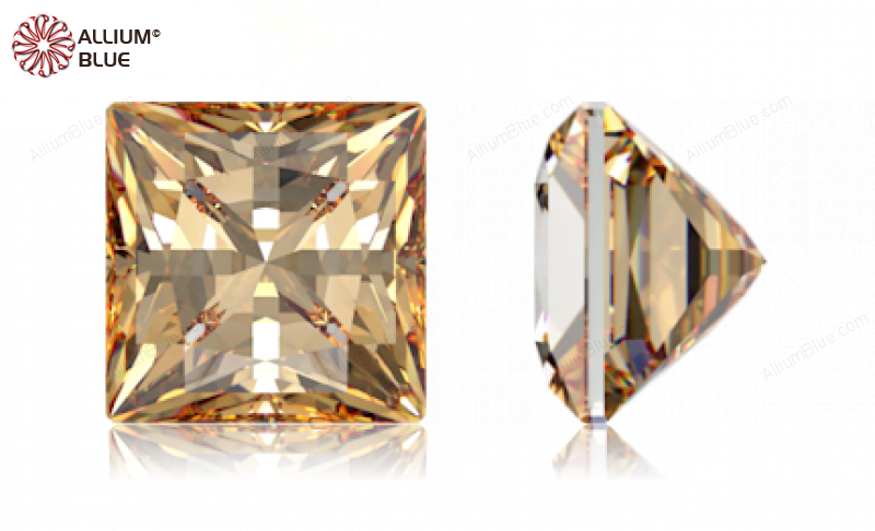 SWAROVSKI GEMS Cubic Zirconia Square Princess PB Fancy Champagne 5.00MM normal +/- FQ 0.060