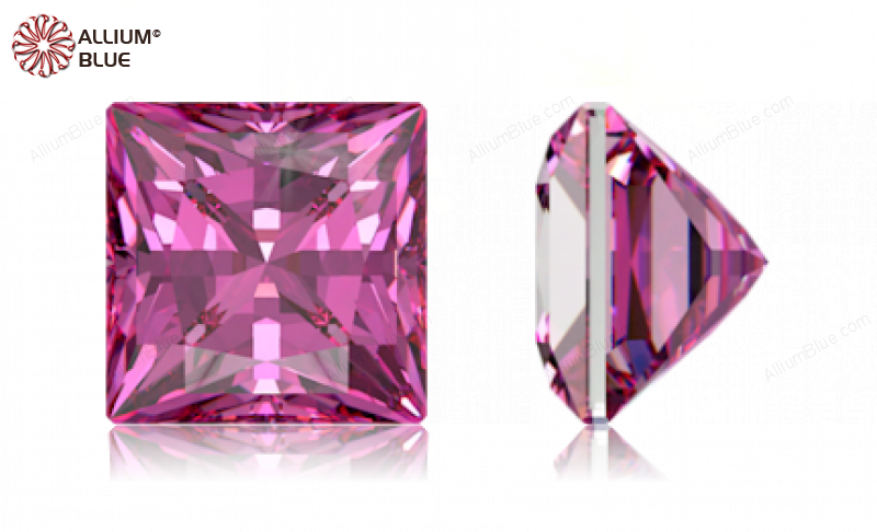 SWAROVSKI GEMS Cubic Zirconia Square Princess PB Rubellite 3.00MM normal +/- FQ 0.100