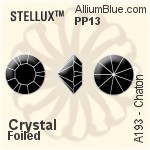 STELLUX™ チャトン (A193) PP11 - カラー 裏面ゴールドフォイル