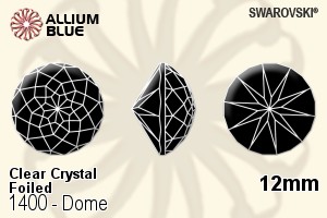 スワロフスキー Dome (1400) 12mm - クリスタル 裏面プラチナフォイル