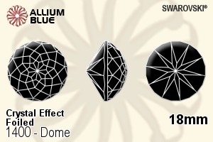 スワロフスキー Dome (1400) 18mm - クリスタル エフェクト 裏面プラチナフォイル