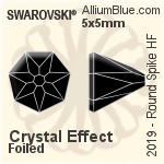 スワロフスキー ラウンド Spike ラインストーン ホットフィックス (2019) 5x5mm - カラー（ハーフ　コーティング） 裏面アルミニウムフォイル