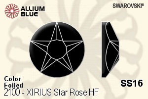 スワロフスキー XIRIUS Star Rose ラインストーン ホットフィックス (2100) SS16 - カラー 裏面シルバーフォイル