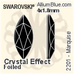 スワロフスキー Raindrop ラインストーン (2304) 6x1.7mm - クリスタル 裏面プラチナフォイル